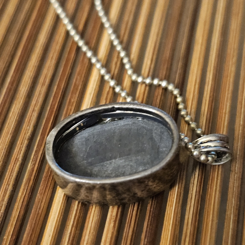 Sterling Silver Abalone Silver Necklace (Vintage) - Picture 6 of 12
